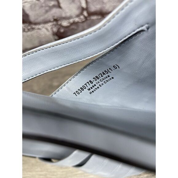 Charles Keith Blue Leather Pointed Toe Flats Mules Shoes Women Sz 38EU/7.5M US - Picture 10 of 16